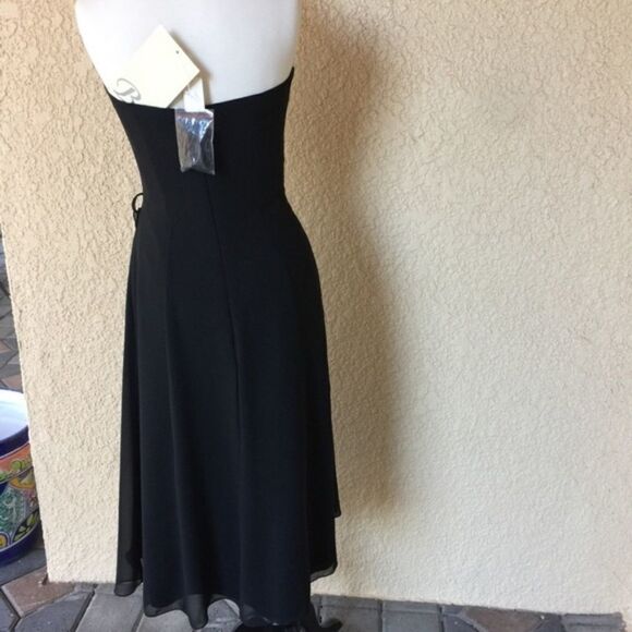 B2 Women's Strapless Bandeau Midi Dress Black Size 6 – Elegant Formal  New W/Tag - Picture 4 of 5